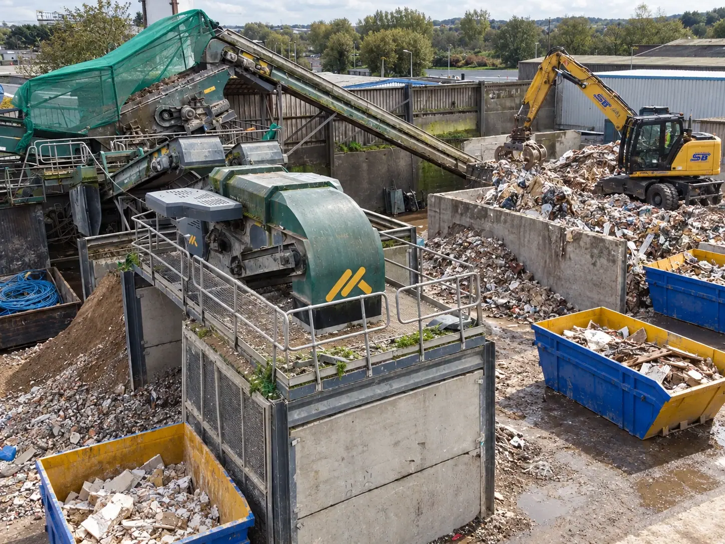 Recycling machinery at the SB Waste transfer station
