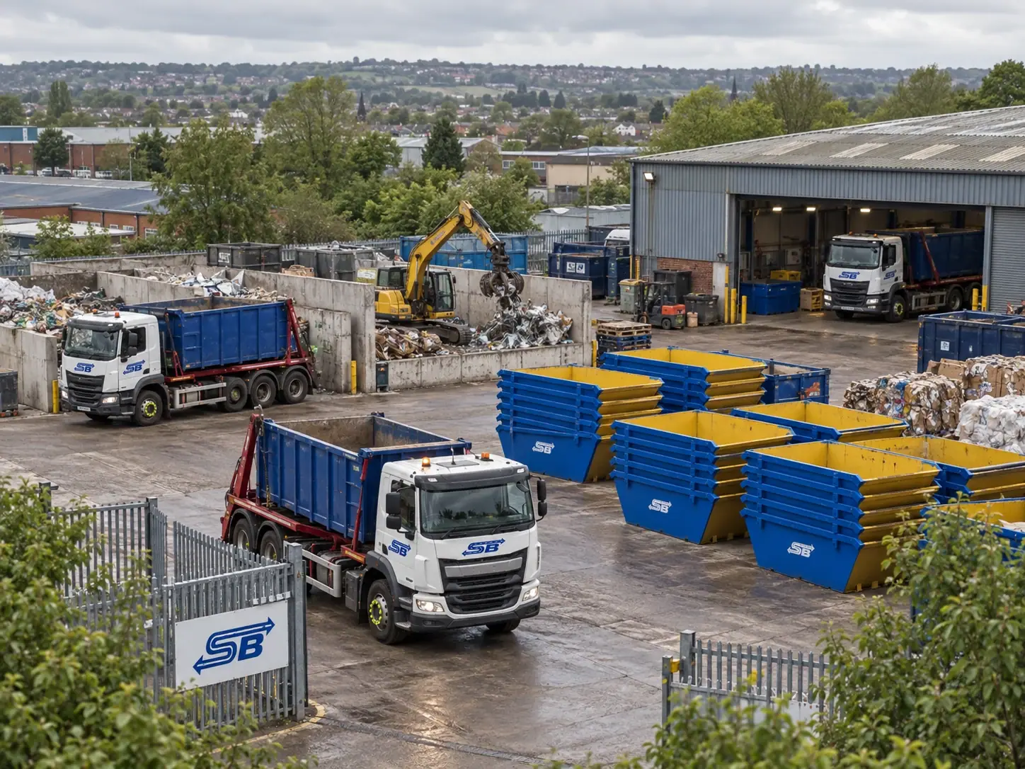 Aerial view of the SB Waste recycling yard
